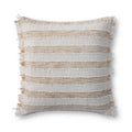 Loloi PLL0134 Heathered Striped Polyester Throw Pillow with Fringe Edge
