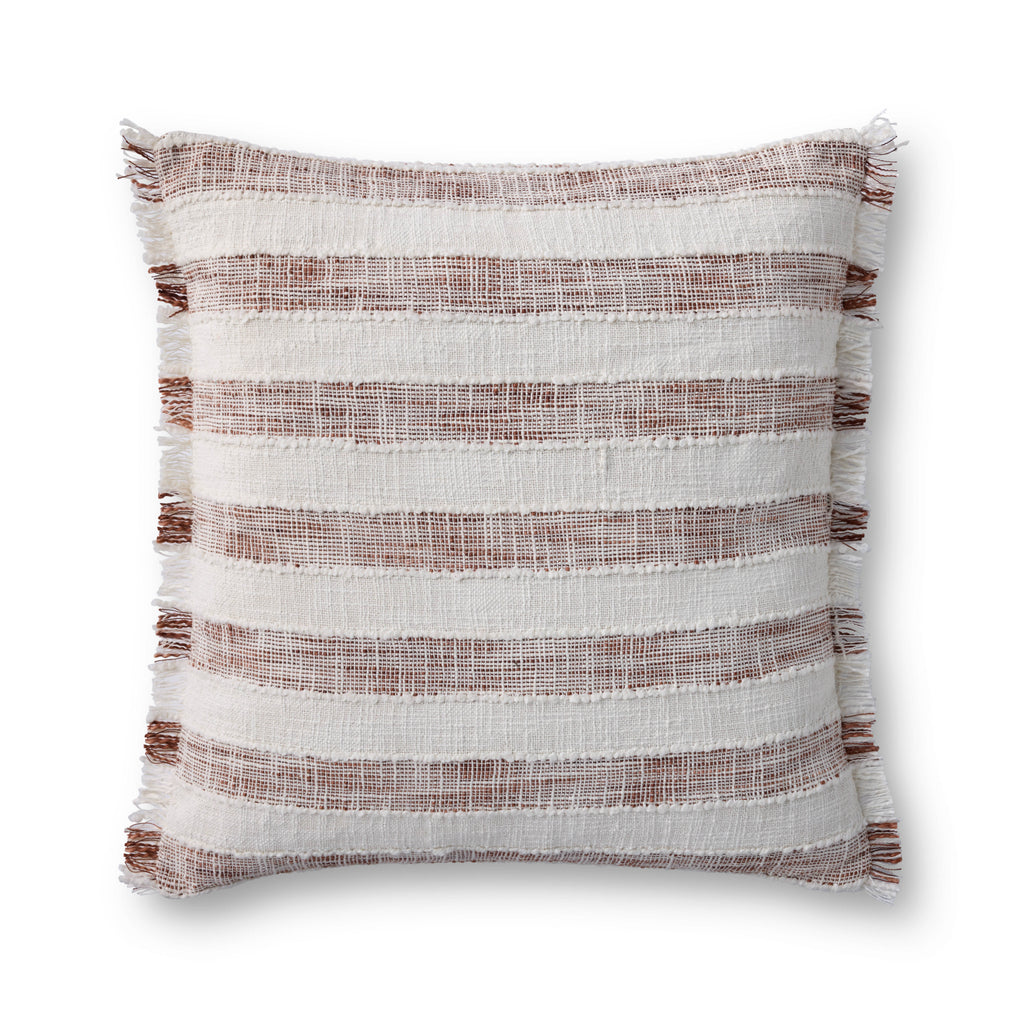 Loloi PLL0135 Rust / Ivory 22" x 22" Pillow