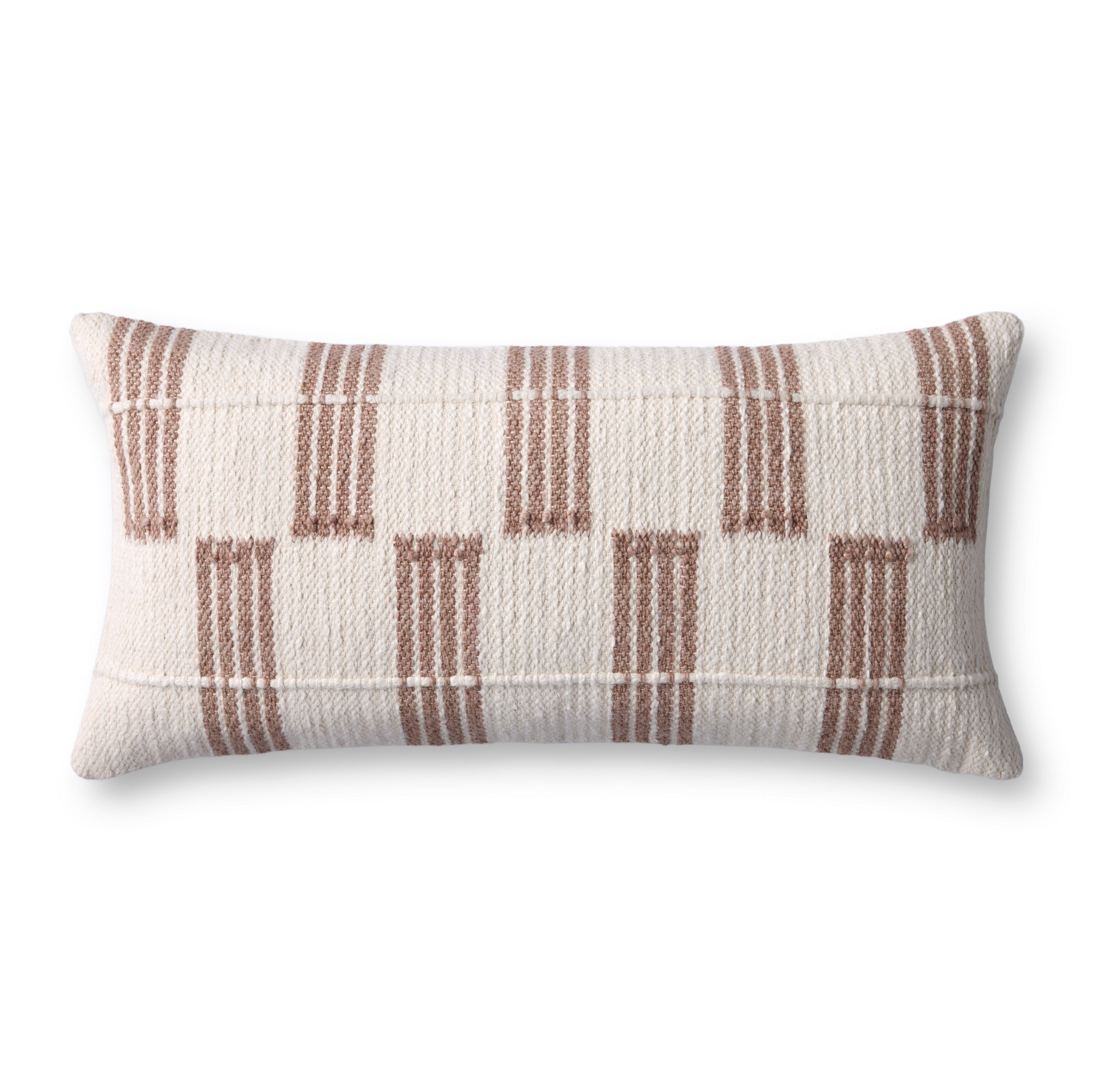 Loloi PLL0136 Broken Stripe Cotton and Polyester Lumbar Throw Pillow