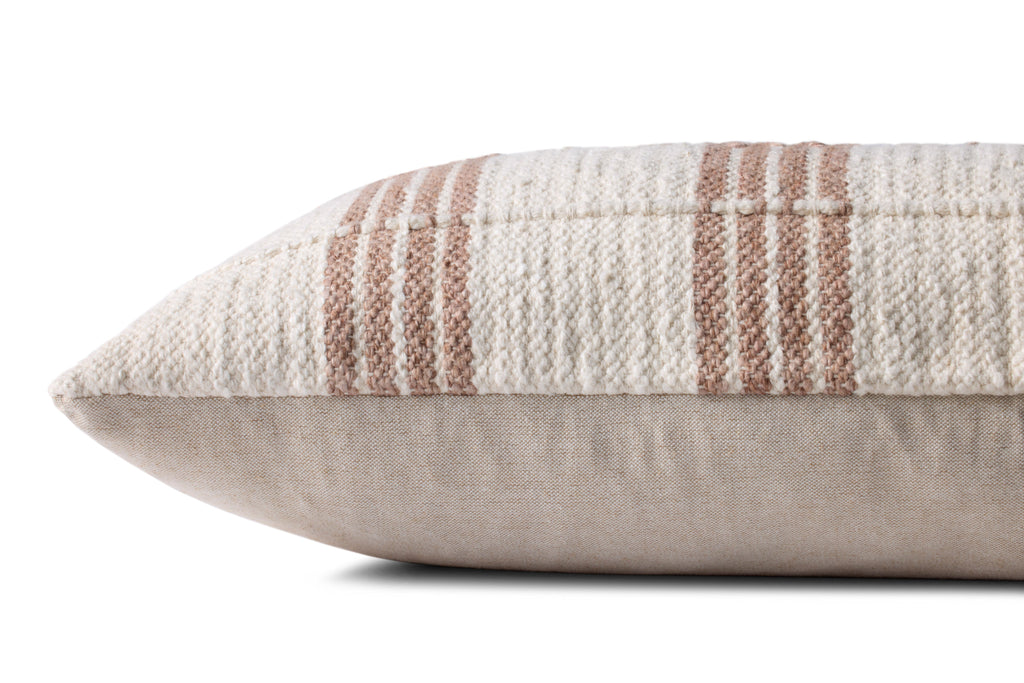 Loloi PLL0136 Broken Stripe Cotton and Polyester Lumbar Throw Pillow