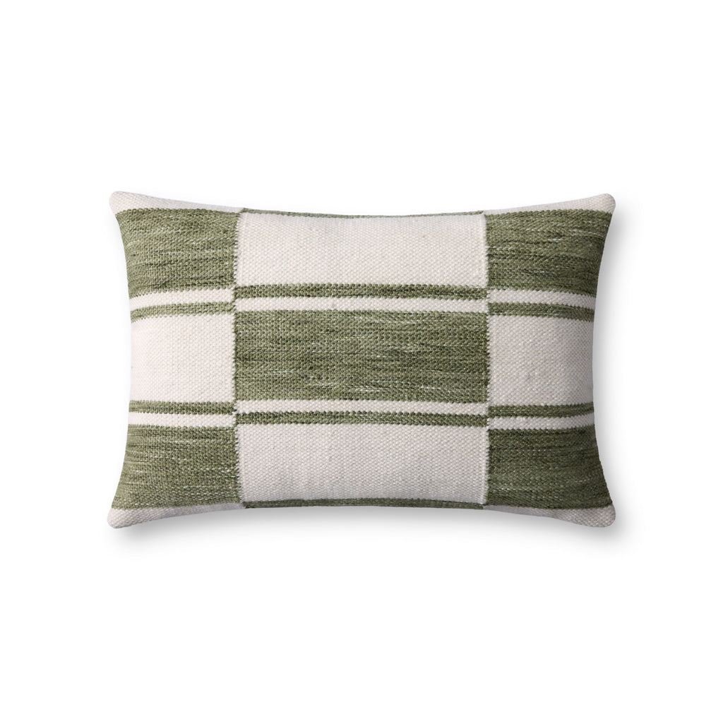 Loloi PLL0139 Ivory / Green 16" x 26" Pillow