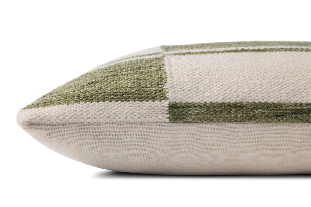 Loloi PLL0139 Ivory / Green 16" x 26" Pillow