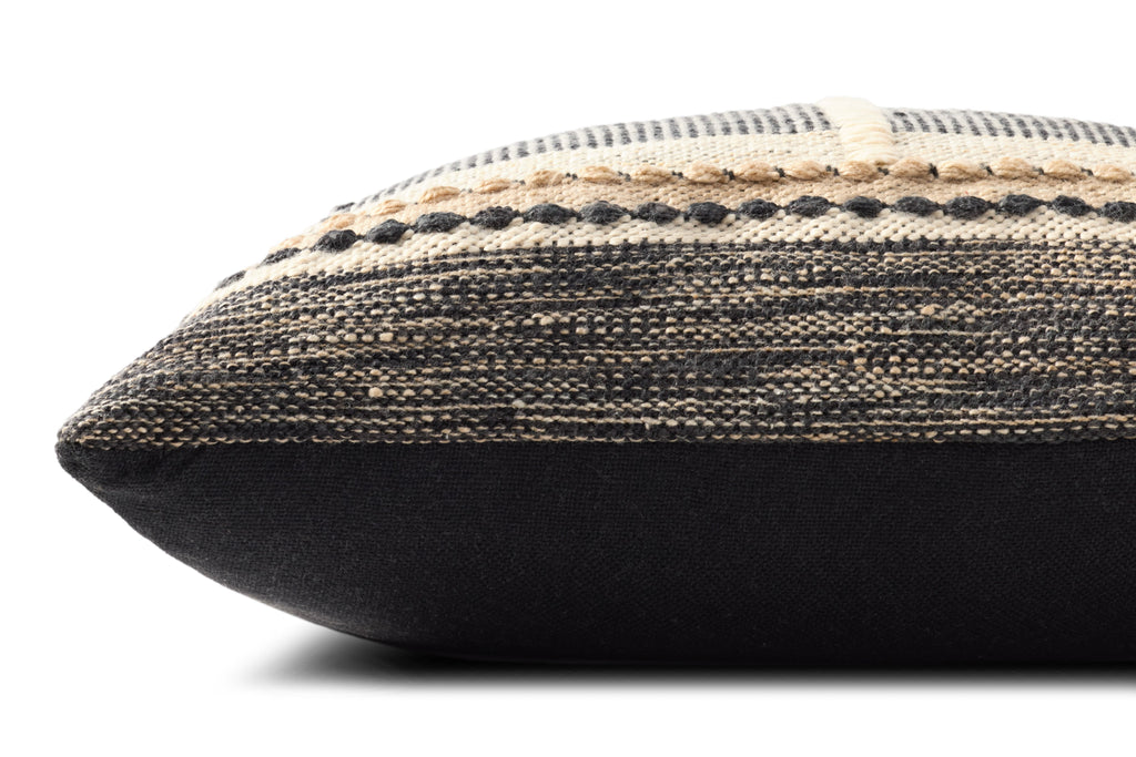 Loloi PLL0186 Black / Ivory 22" x 22" Pillow