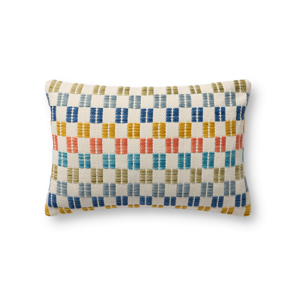 Loloi PLL0189 Multi Geometric Indoor/Outdoor Lumbar Throw Pillow