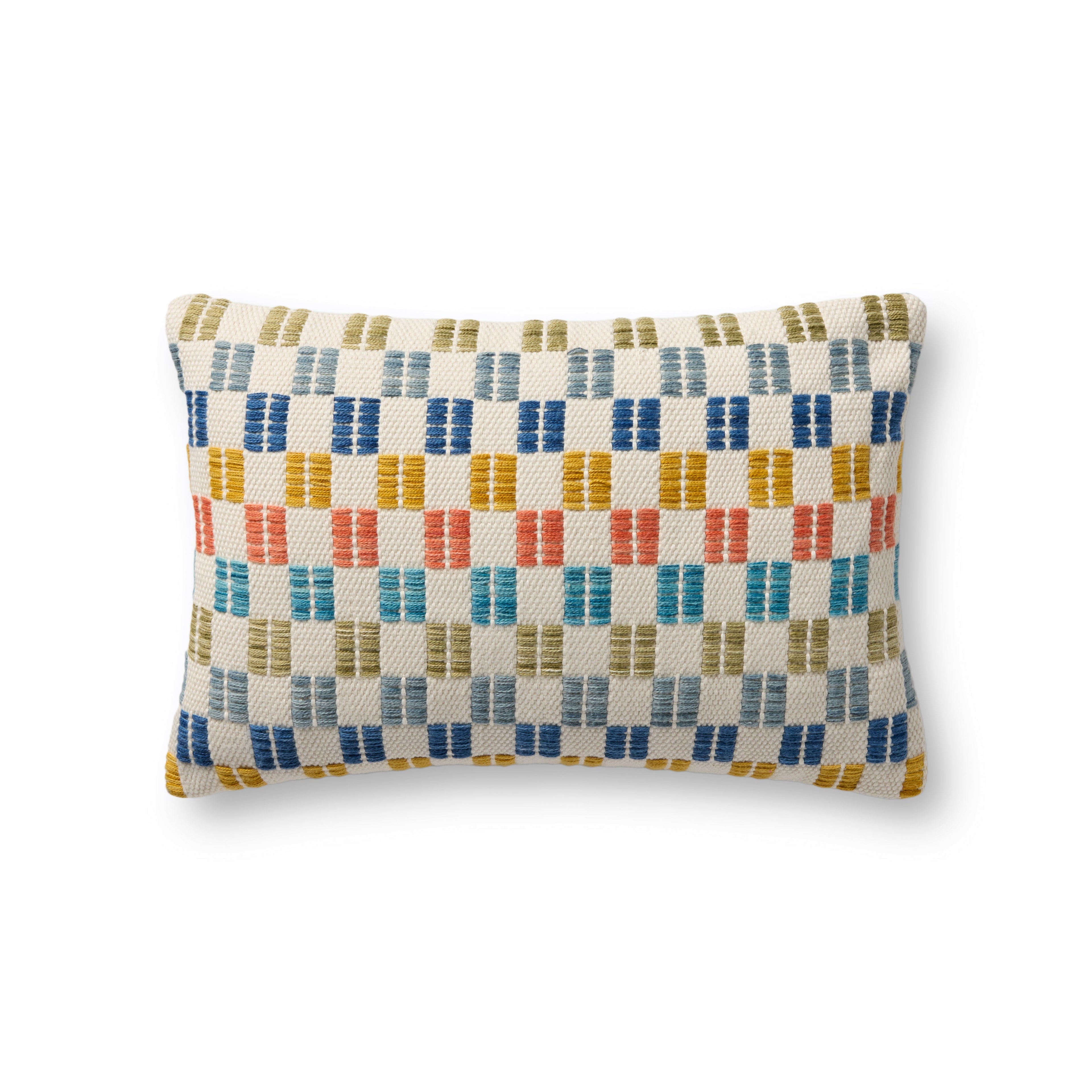 Loloi PLL0189 Multi Geometric Indoor/Outdoor Lumbar Throw Pillow