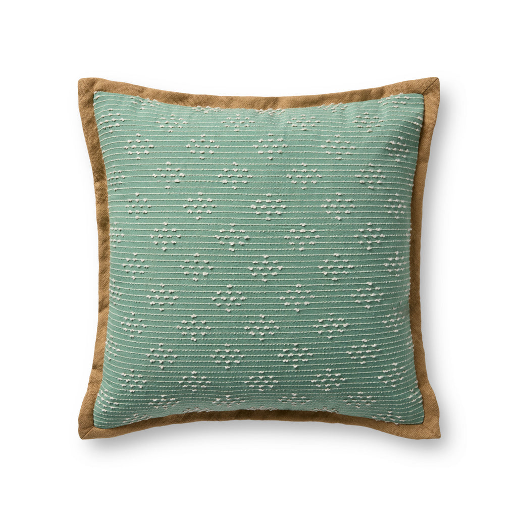 Loloi PLL0190 Geometric Throw Pillow with Tan Flange