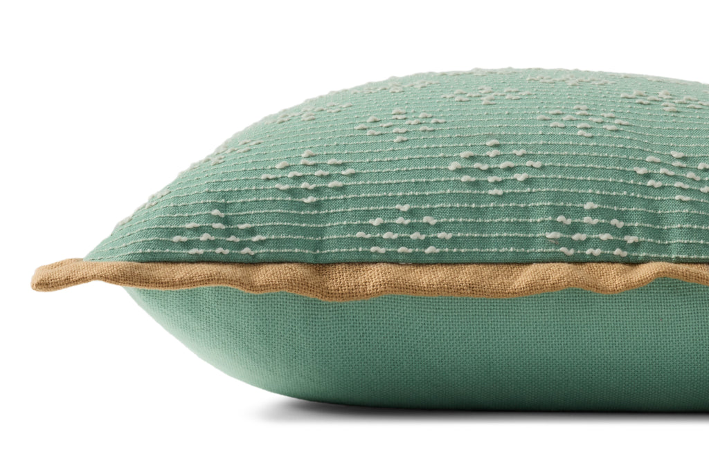 Loloi PLL0190 Geometric Throw Pillow with Tan Flange