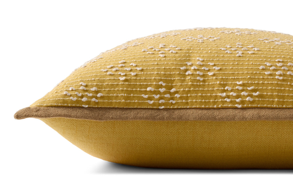 Loloi PLL0190 Geometric Throw Pillow with Tan Flange