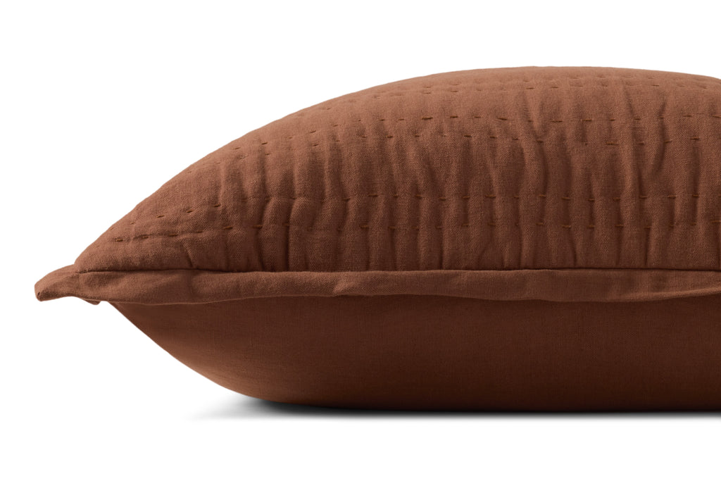 Loloi PLL0195 Throw Pillow with Stitched Stripe Flange Edge