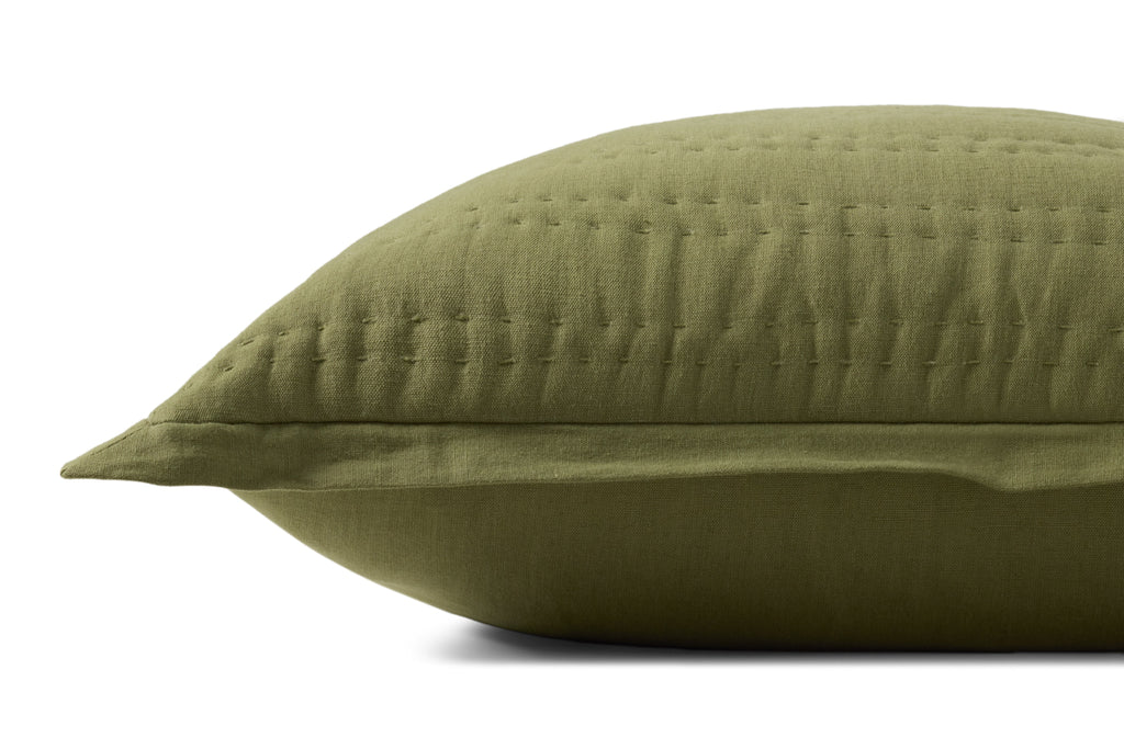 Loloi PLL0195 Throw Pillow with Stitched Stripe Flange Edge