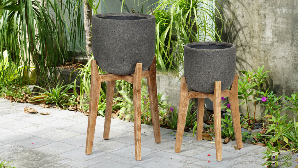 LH Home Patio Small Round Standing Pot