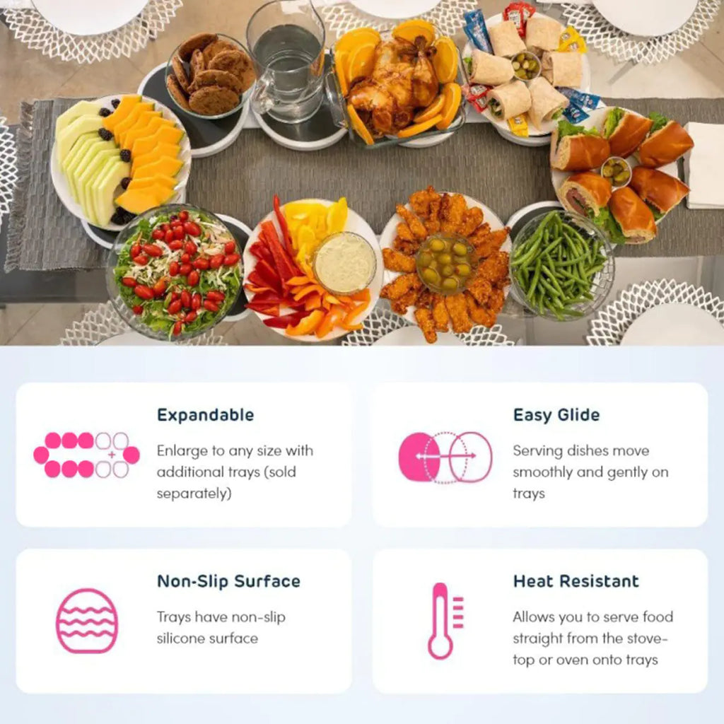 Rotating Lazy Susan Dining Plate Rack