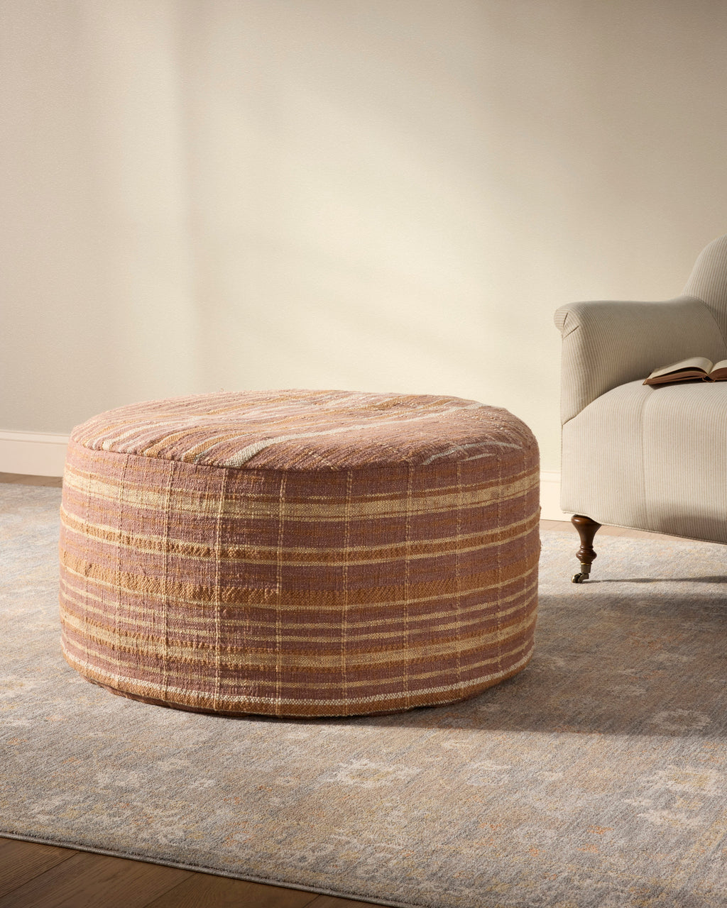 Chris Loves Julia x Loloi Wallace Clay Pouf Ottoman