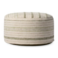 Chris Loves Julia x Loloi Wallace Cream Pouf Ottoman