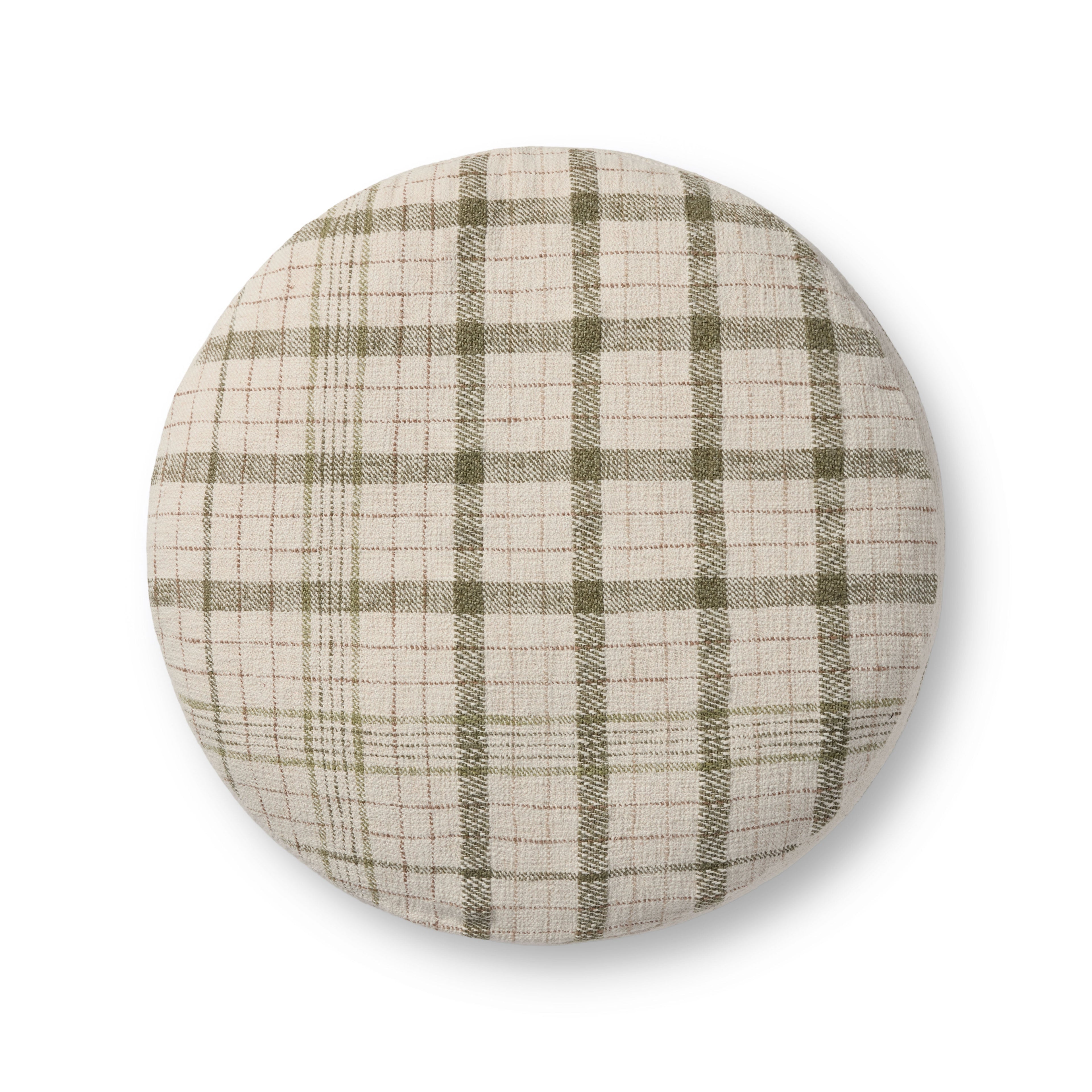 Chris Loves Julia x Loloi Wallace Cream Pouf Ottoman