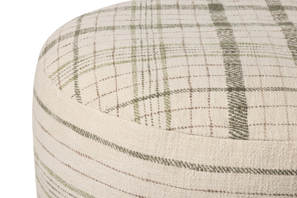 Chris Loves Julia x Loloi Wallace Cream Pouf Ottoman