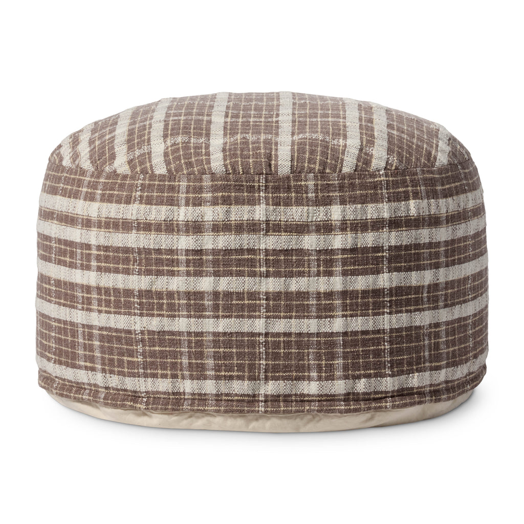 Chris Loves Julia x Loloi Wallace Chocolate Pouf Ottoman