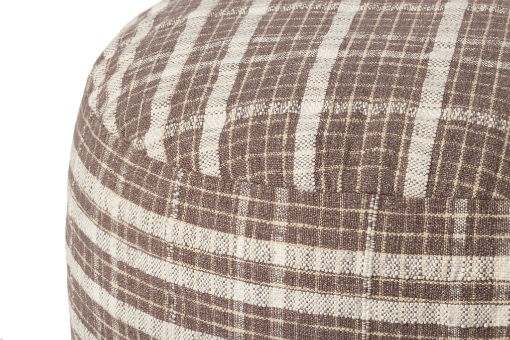 Chris Loves Julia x Loloi Wallace Chocolate Pouf Ottoman