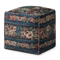 Loloi Blue / Multi Striped Pouf Ottoman