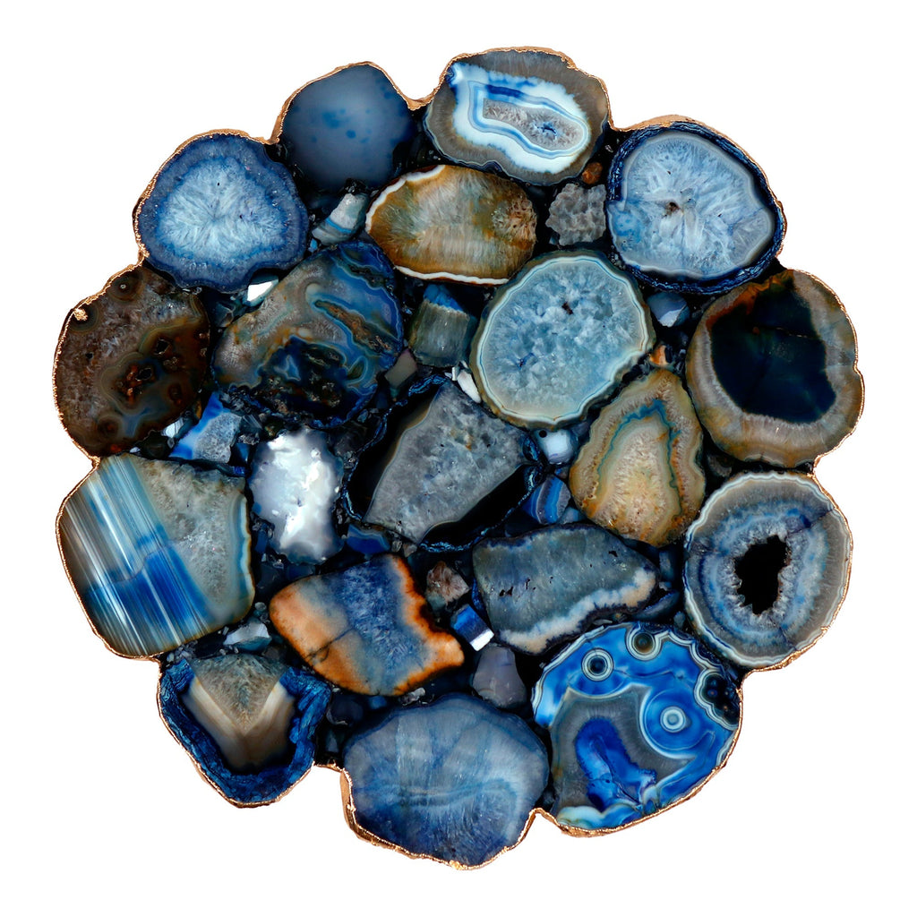 Moe's Home Azul Agate Accent Table Blue
