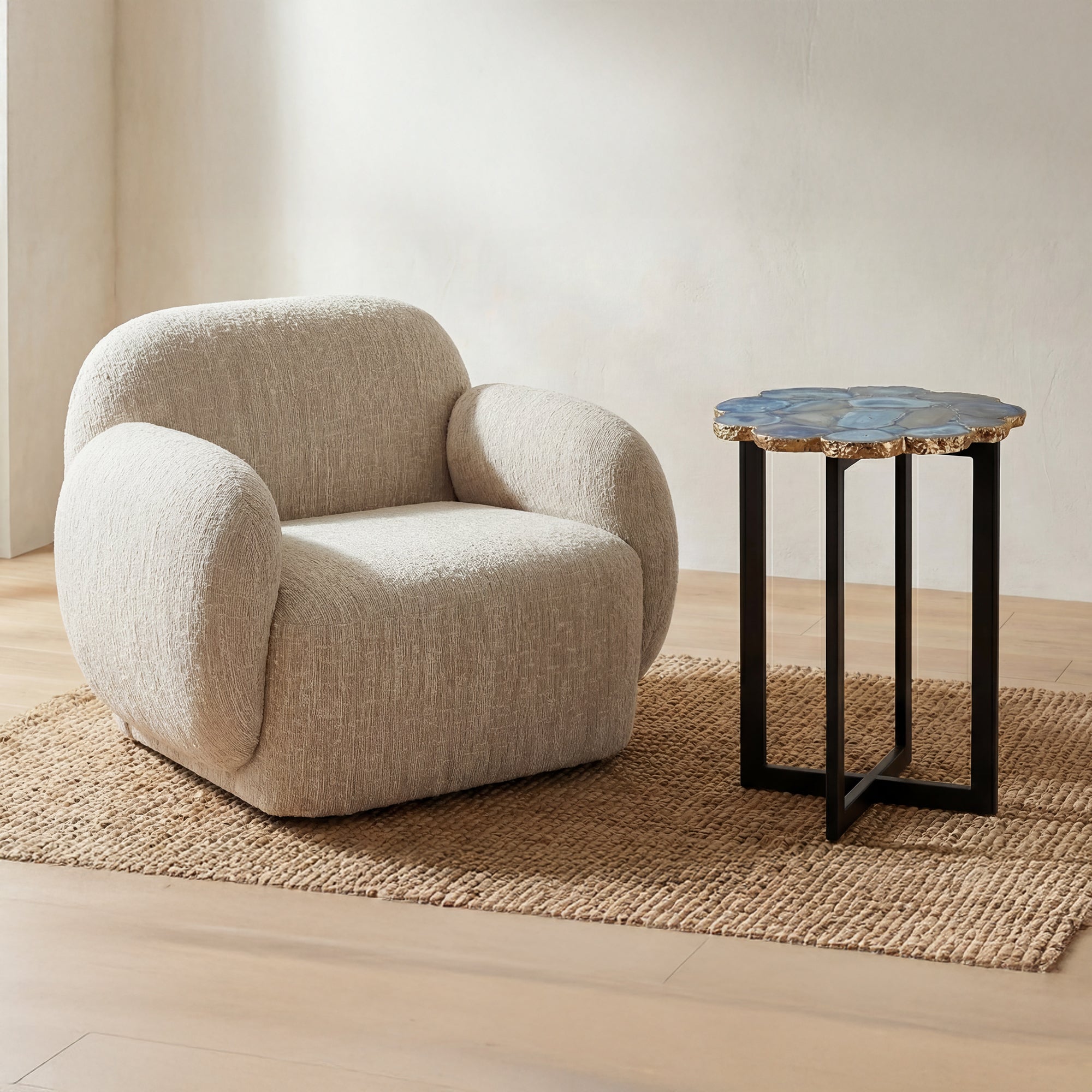 Moe's Home Azul Agate Accent Table Blue