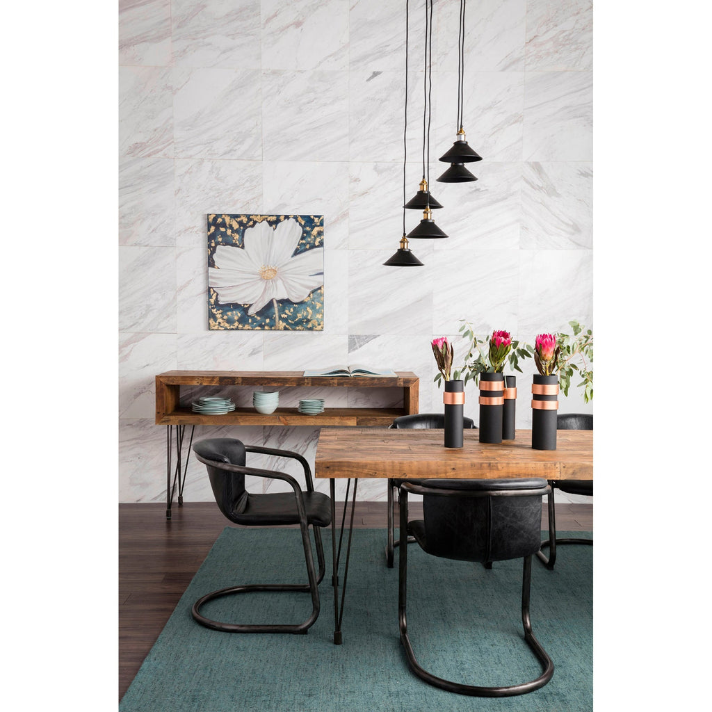 Moe's Home Freeman Dining Chair Onyx Black Leather - Set of Two