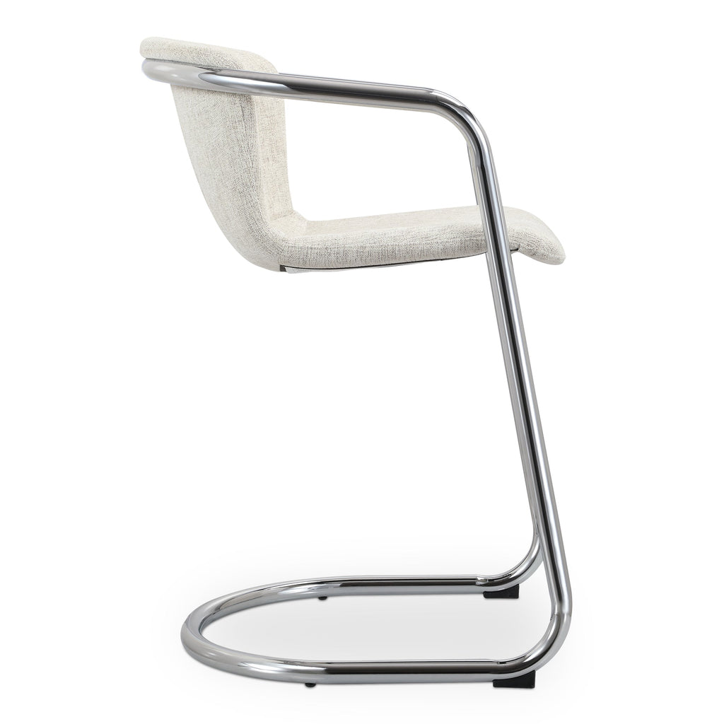 Moe's Home Freeman Chrome Frame Counter Stool Blended Cream - Set of Two