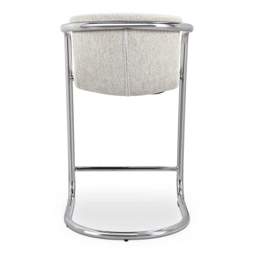 Moe's Home Freeman Chrome Frame Counter Stool Blended Cream - Set of Two