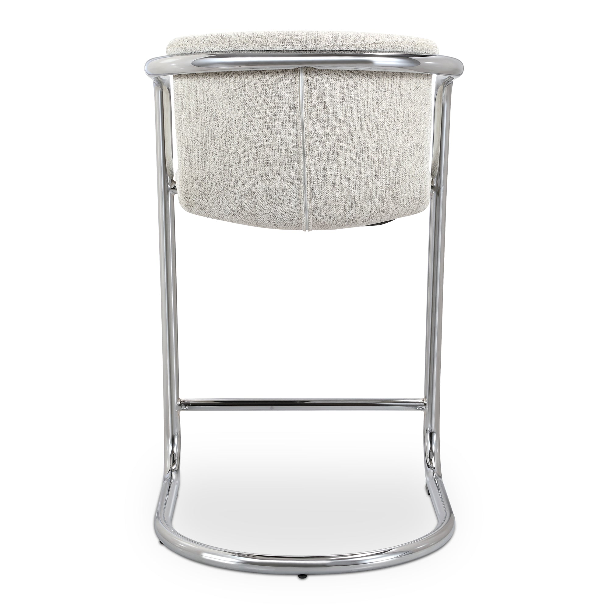 Moe's Home Freeman Chrome Frame Counter Stool Blended Cream - Set of Two