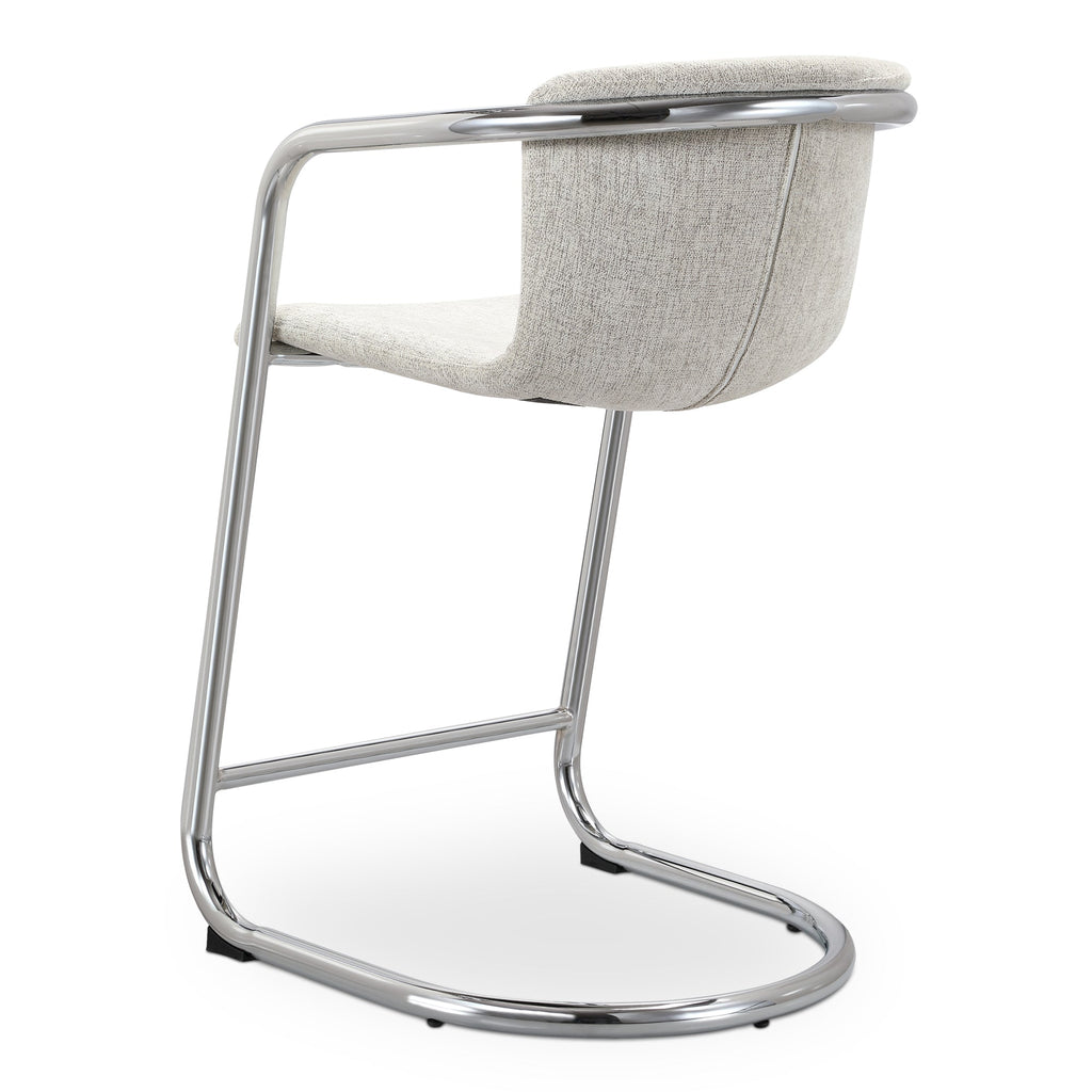 Moe's Home Freeman Chrome Frame Counter Stool Blended Cream - Set of Two