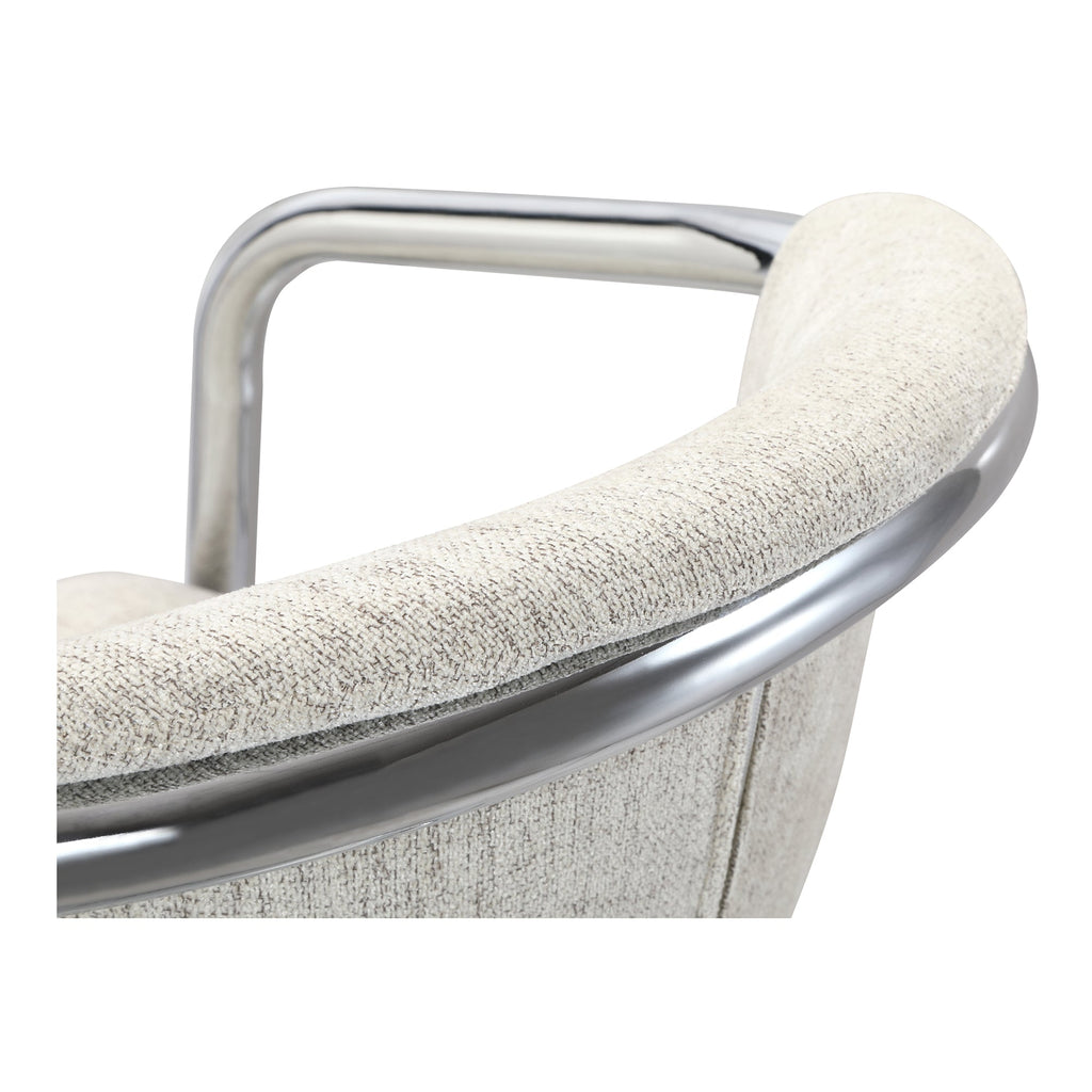 Moe's Home Freeman Chrome Frame Counter Stool Blended Cream - Set of Two