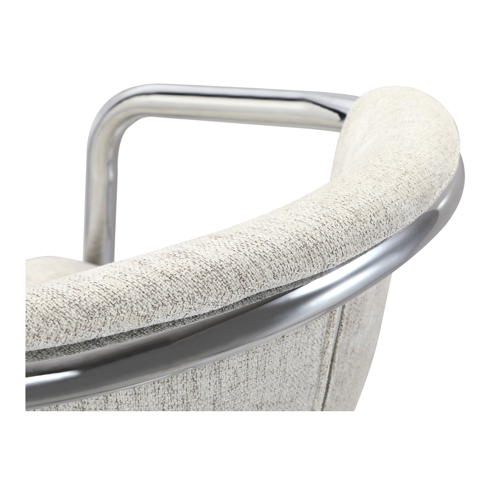 Moe's Home Freeman Chrome Frame Counter Stool Blended Cream - Set of Two