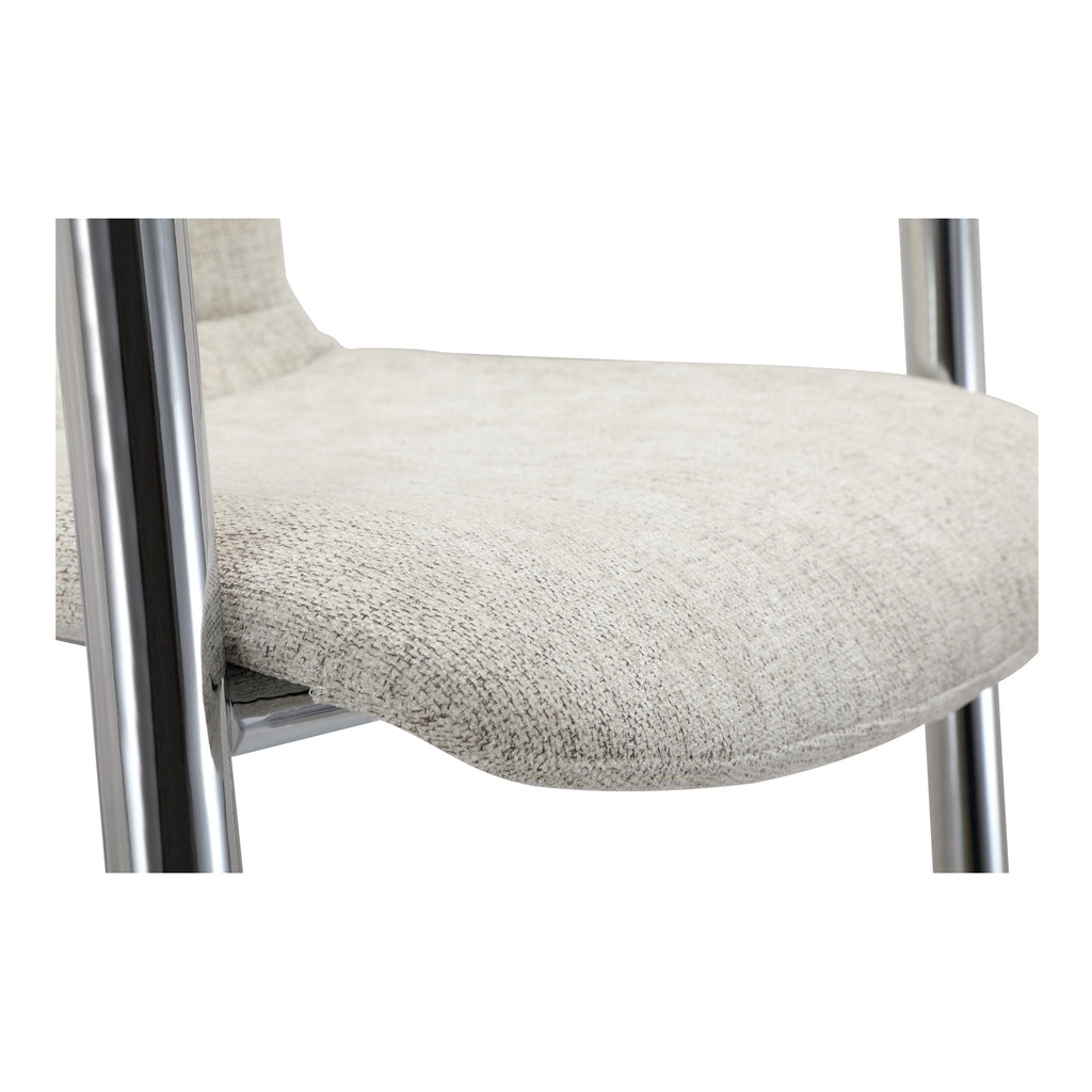 Moe's Home Freeman Chrome Frame Counter Stool Blended Cream - Set of Two
