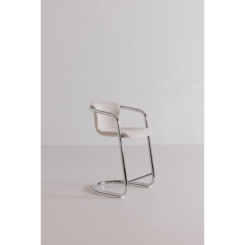 Moe's Home Freeman Chrome Frame Counter Stool Blended Cream - Set of Two
