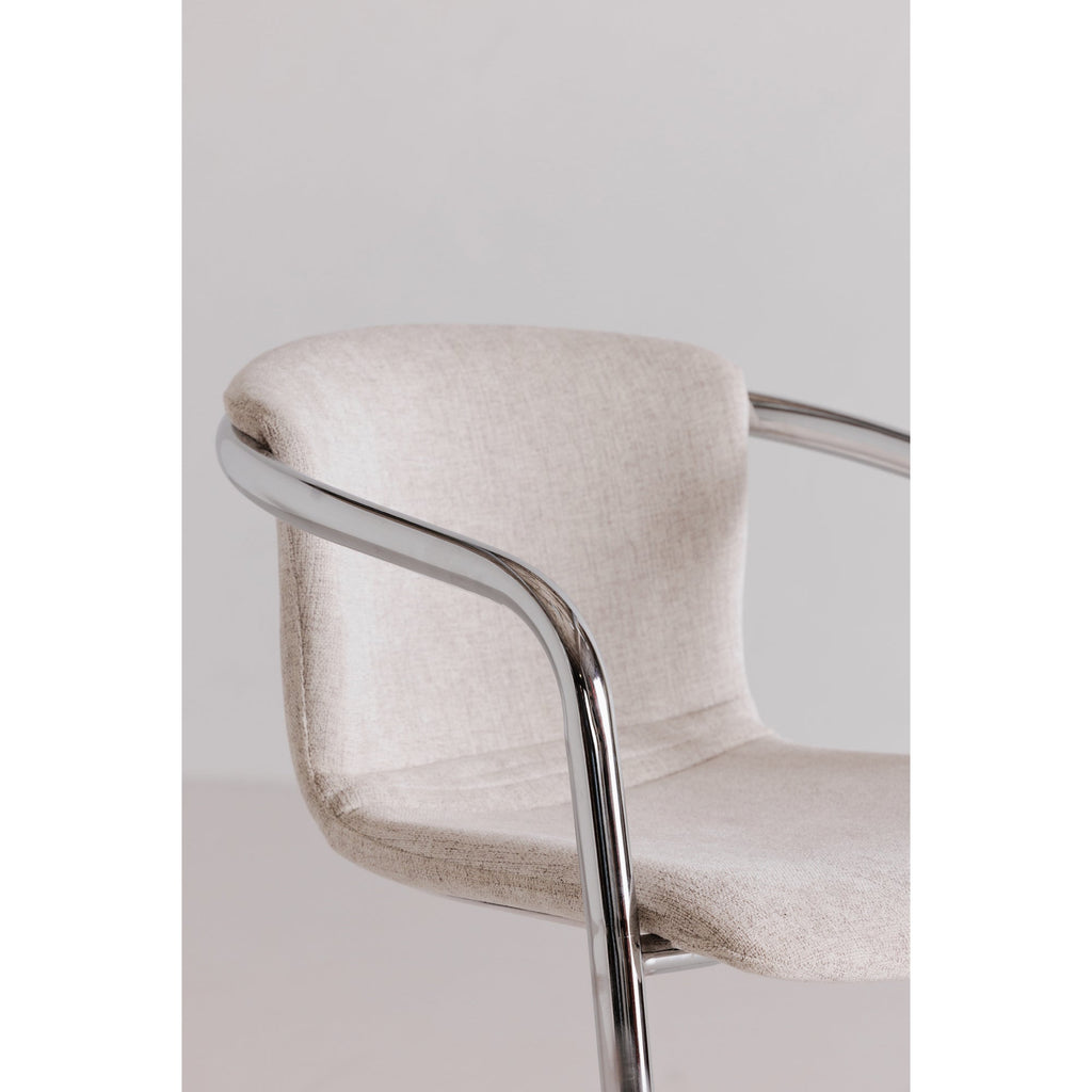 Moe's Home Freeman Chrome Frame Counter Stool Blended Cream - Set of Two