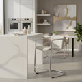 Moe's Home Freeman Chrome Frame Counter Stool Blended Cream - Set of Two