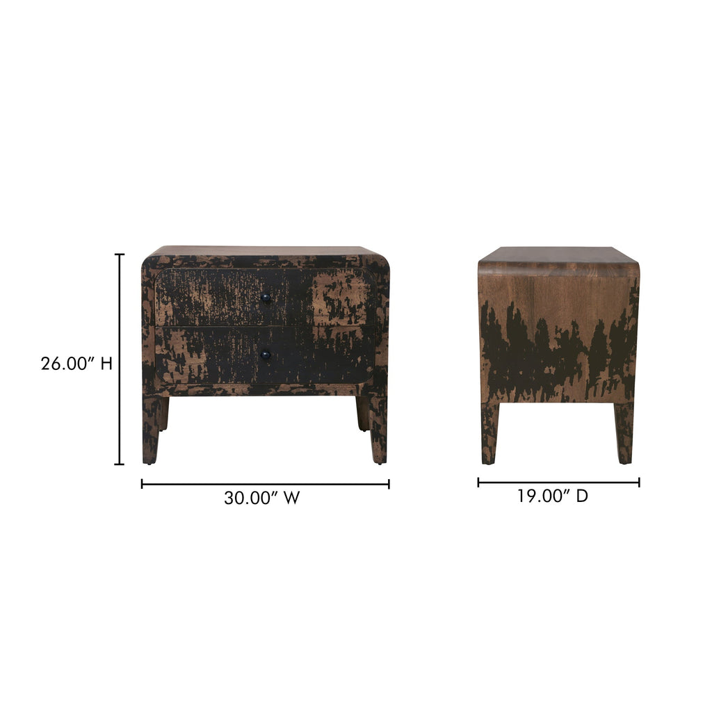 Moe's Home Iris Nightstand Distressed Black