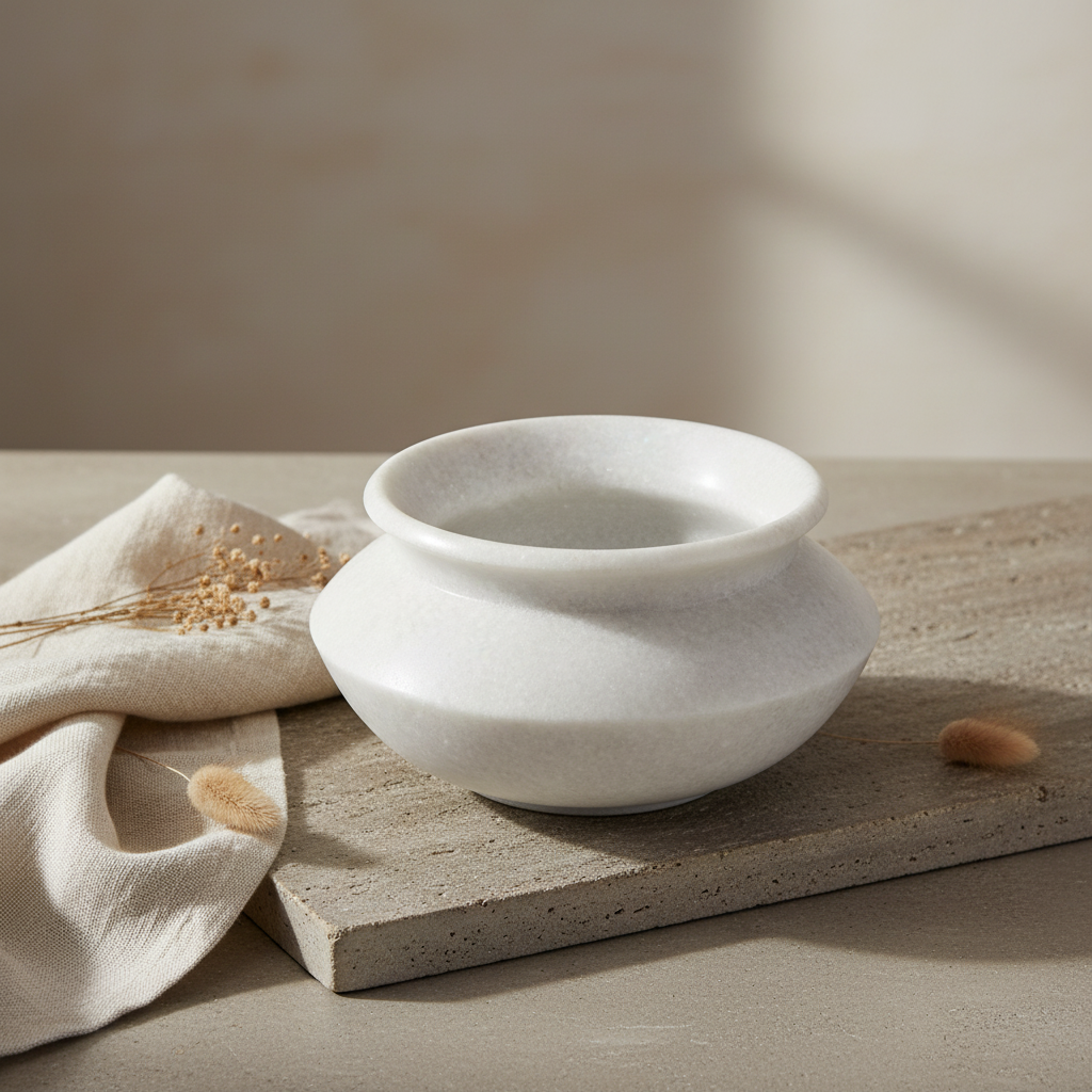 Moe's Home Romano Vessel White Marble