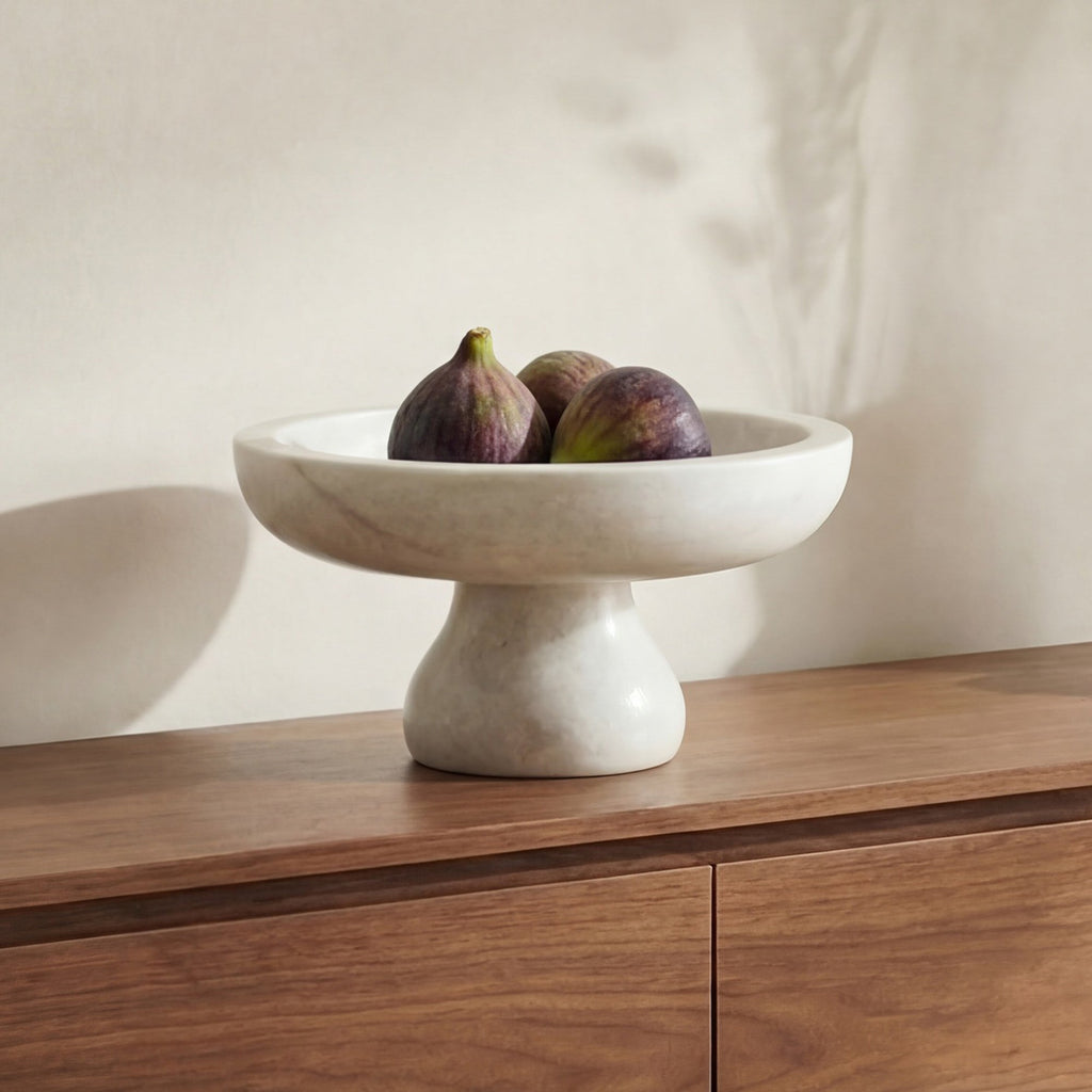 Moe's Home Palermo Pedestal Bowl White Marble