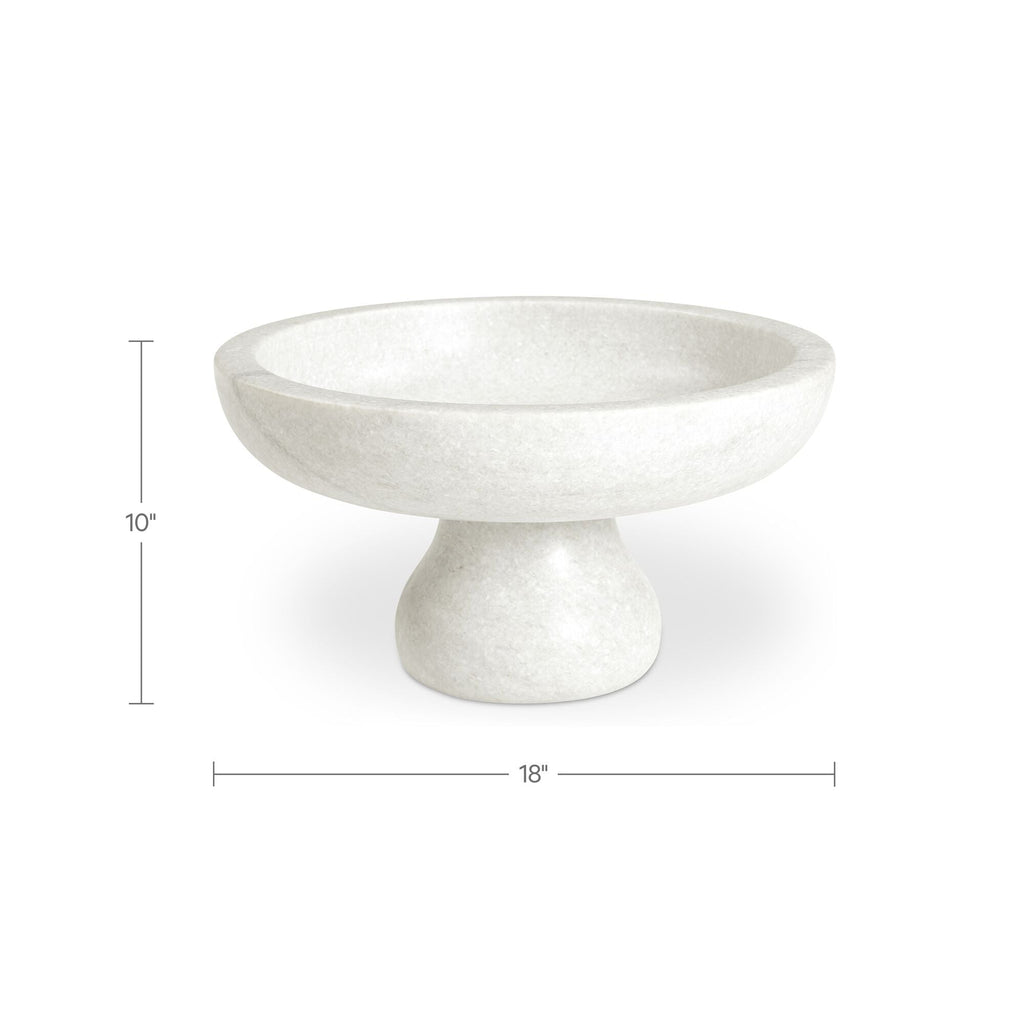 Moe's Home Palermo Pedestal Bowl White Marble