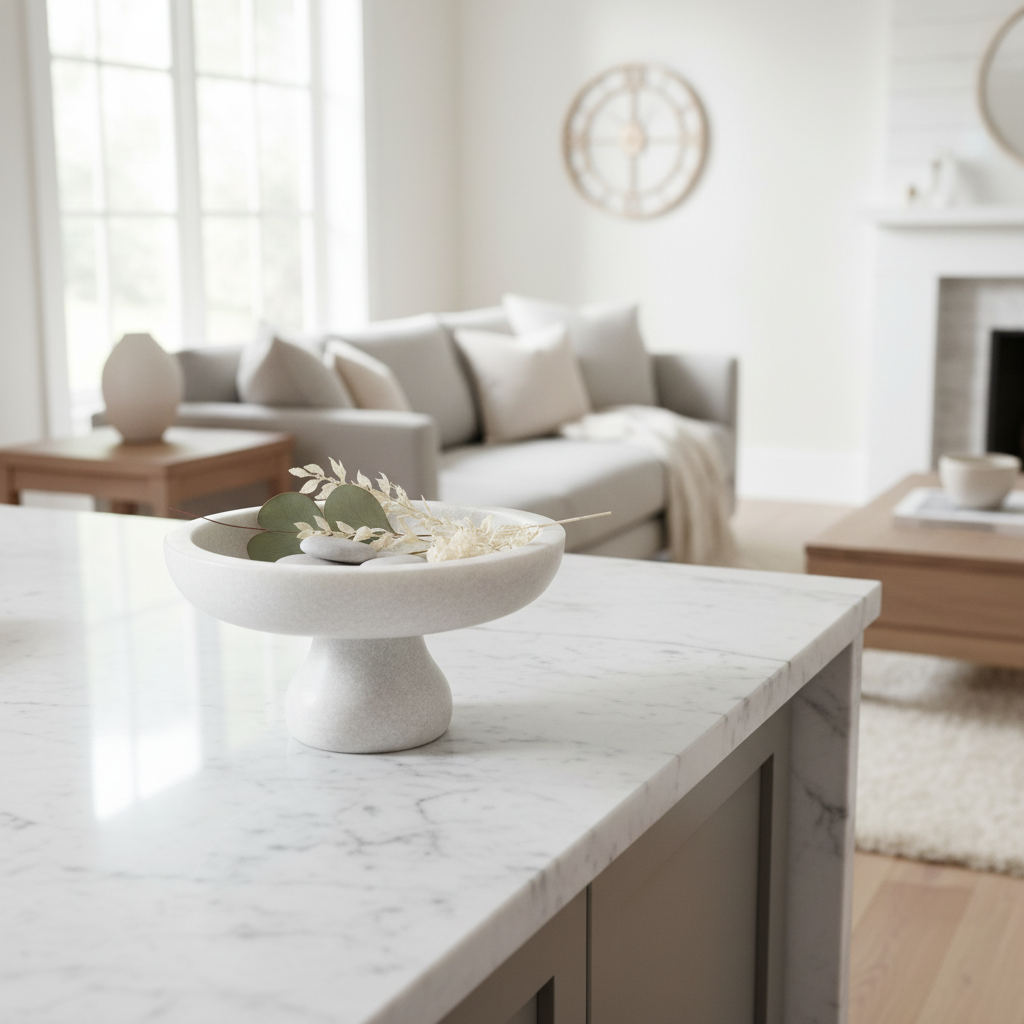 Moe's Home Palermo Pedestal Bowl White Marble