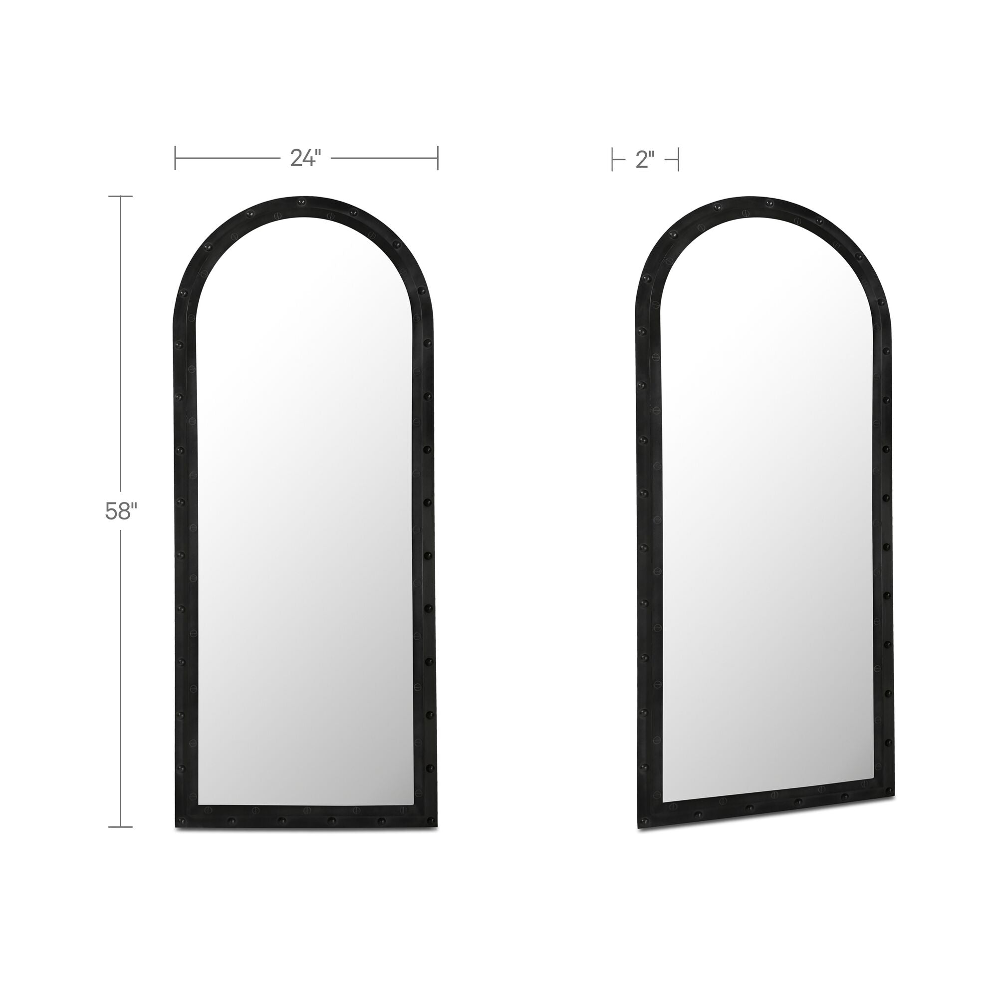Moe's Home Hughes Floor Mirror Iron Grey