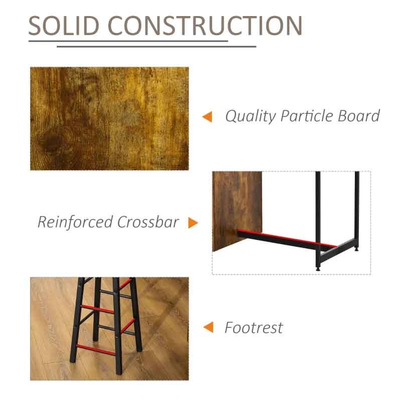 Industrial Style Dining Table with 2 Stools – Compact & Modern Dining Set UK