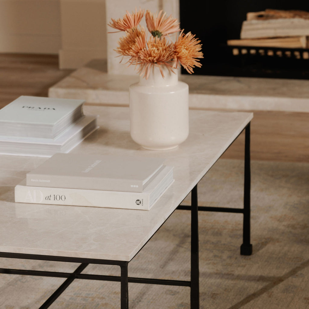 Moe's Home River Coffee Table Botticino Marble