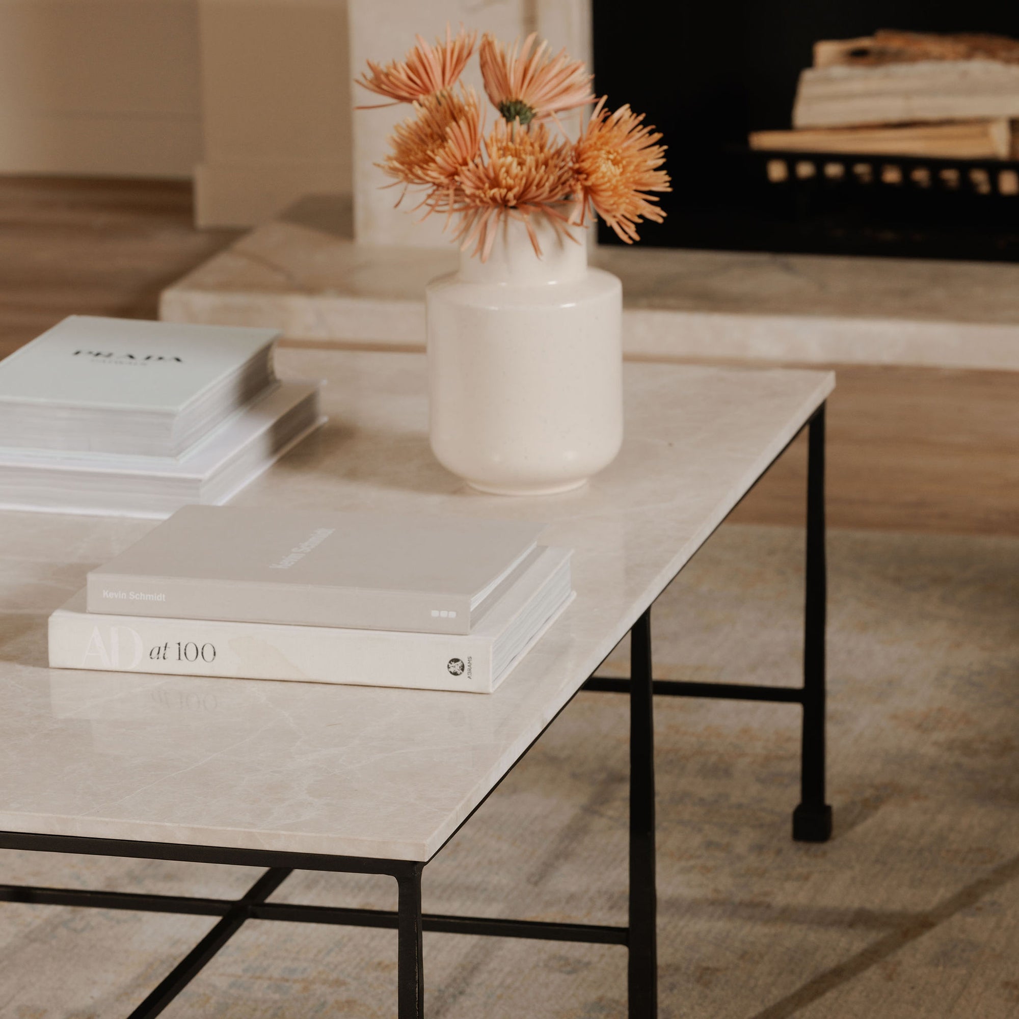 Moe's Home River Coffee Table Botticino Marble