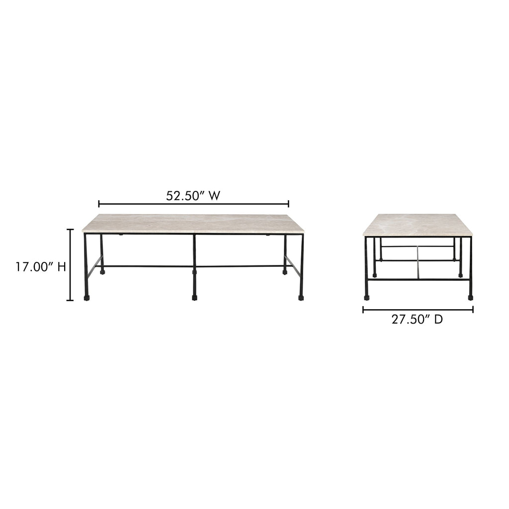 Moe's Home River Coffee Table Botticino Marble