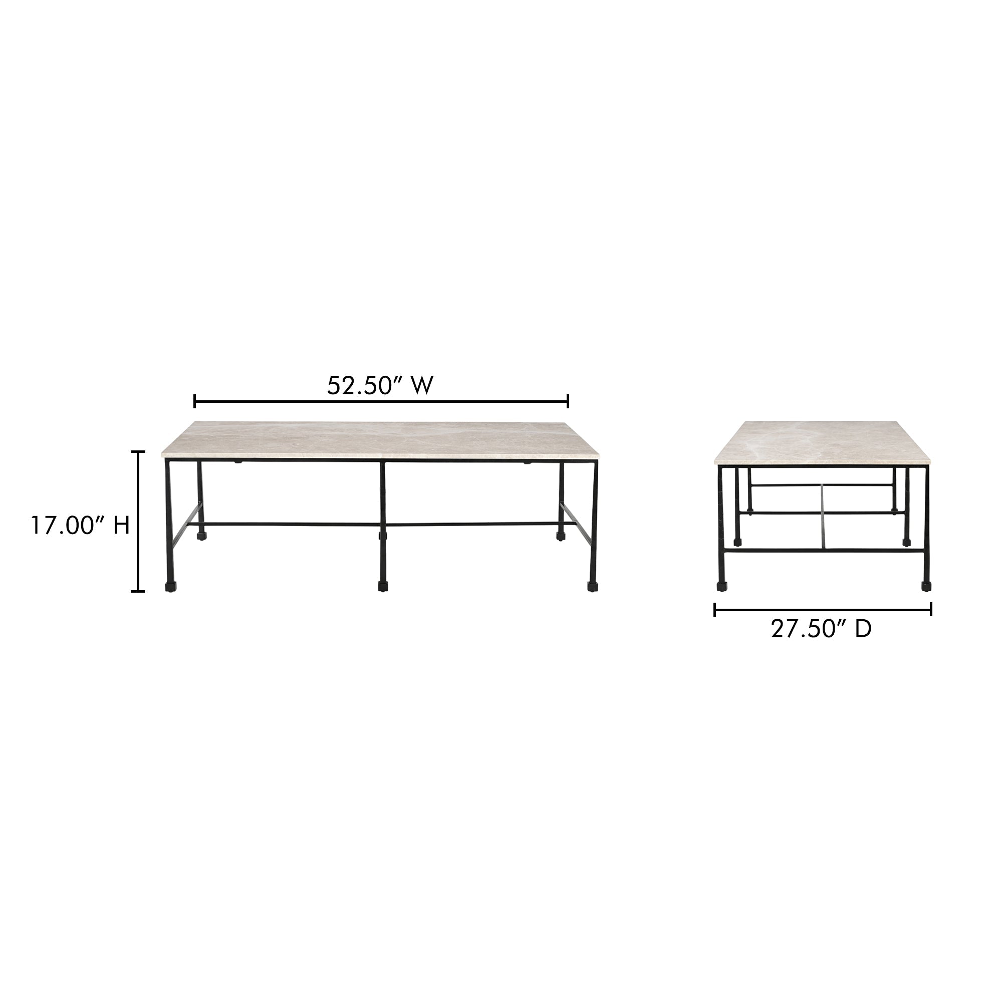 Moe's Home River Coffee Table Botticino Marble