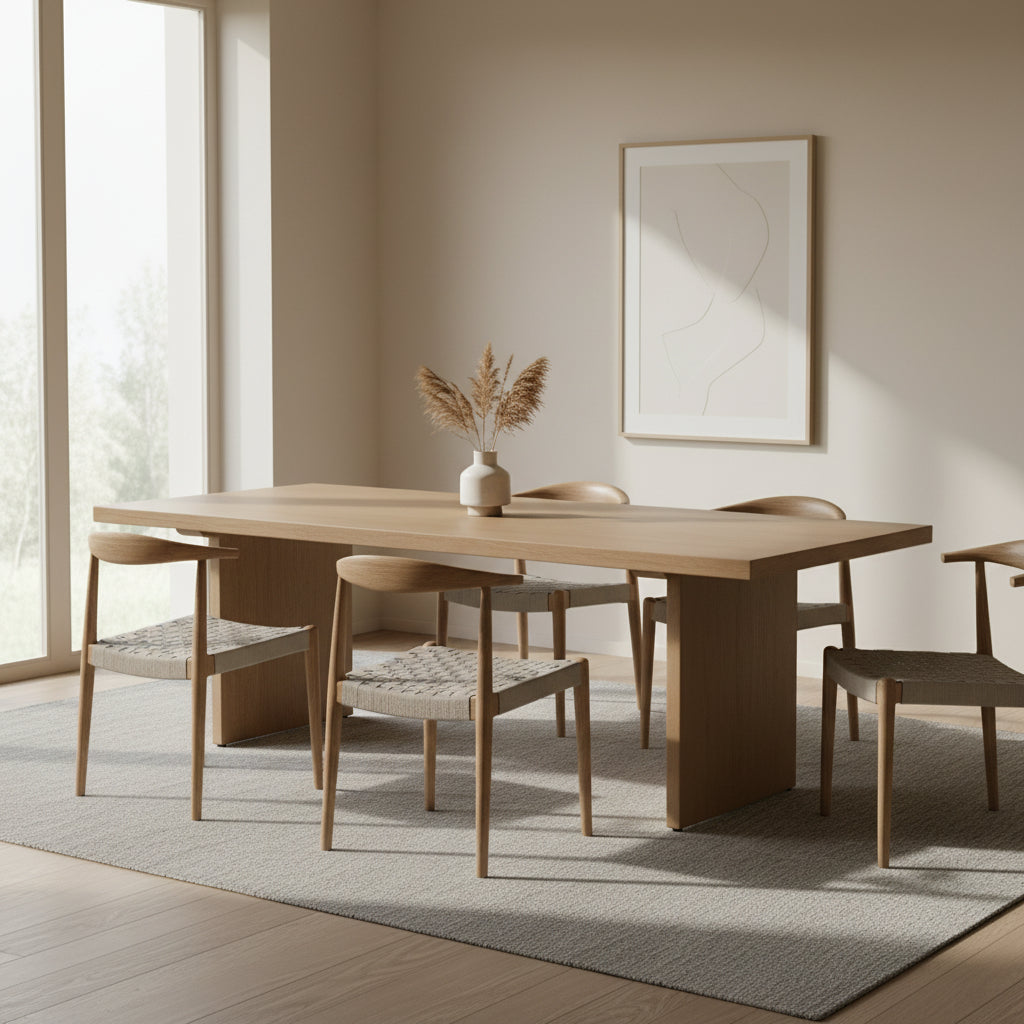 Moe's Home Koshi Dining Table Sandblasted Amber Oak