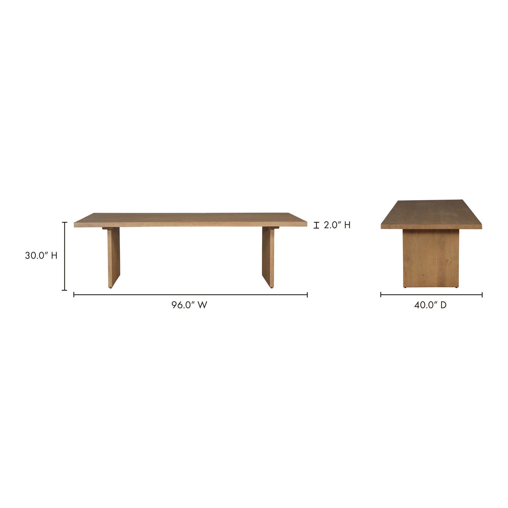 Moe's Home Koshi Dining Table Sandblasted Amber Oak