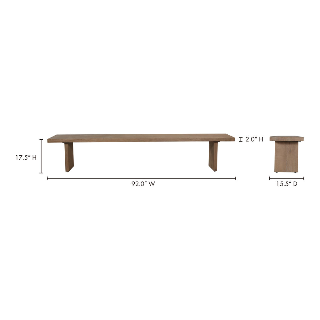 Moe's Home Koshi Bench Sandblasted Amber Oak